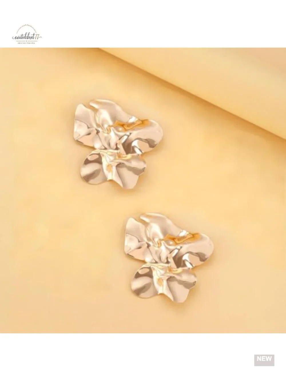 Chunky Irregular Geometric Liquid Metal Lever Back Earrings